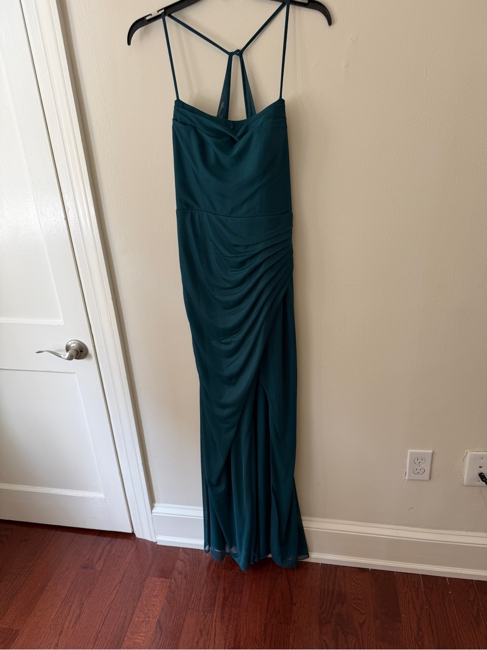 Azazie Kalea Chiffon Dress in Peacock Teal